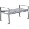 Global Industrial 48L Outdoor Steel Slat Park Bench without Back, Gray 262112GY